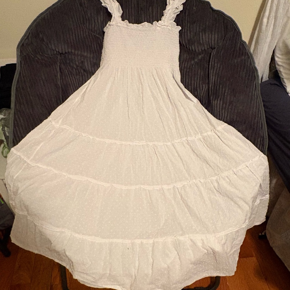 Hill House Cream Ruffle Dress